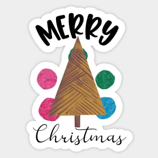 Merry Christmas - Tree - Watercolor Design Sticker